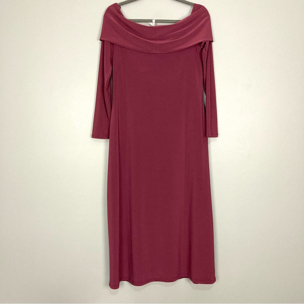 Soma Matte Jersey Midi Bra Dress Women’s Sz M Off Shoulder Long Sleeves Stretch - Picture 6 of 9